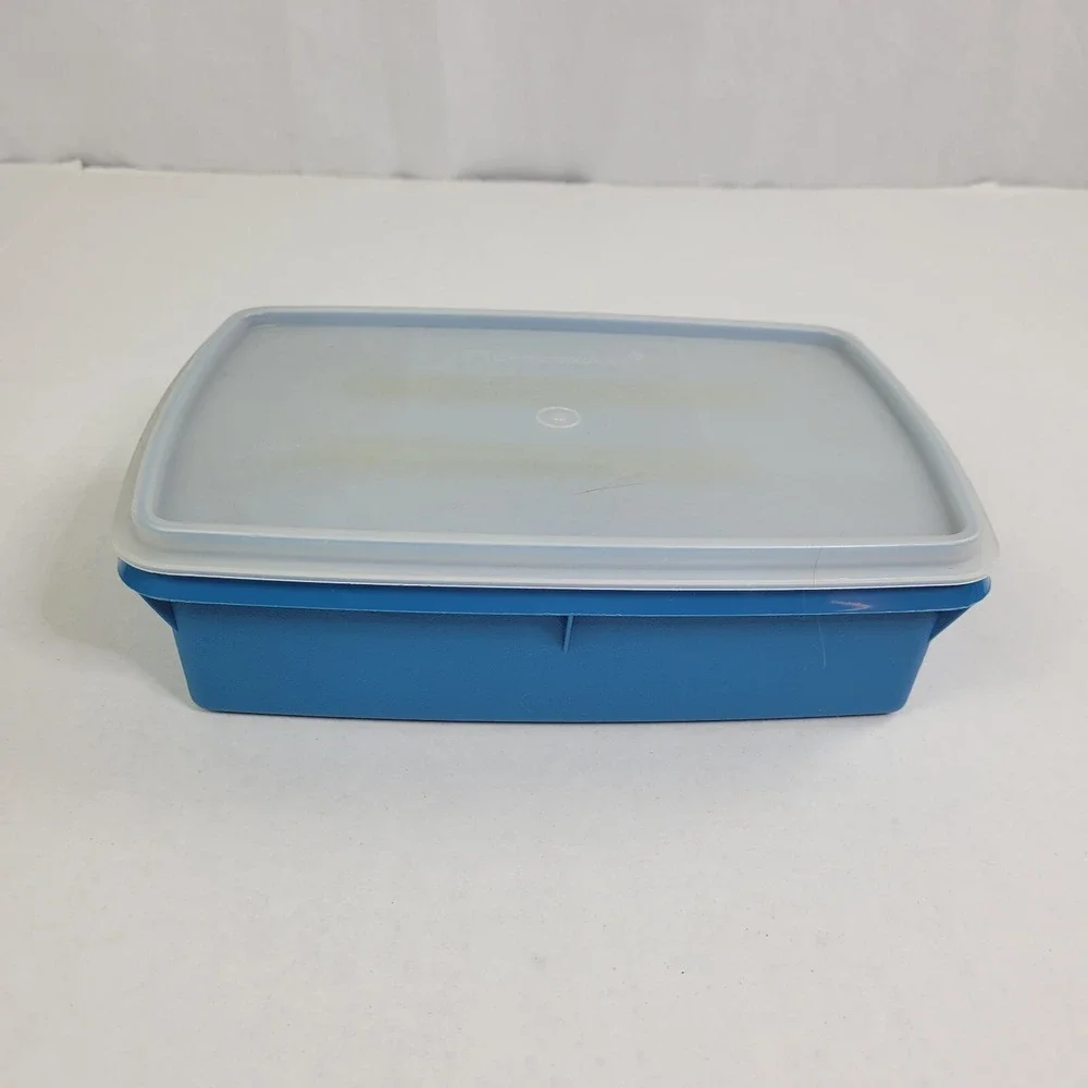 Tupperware Tuppercraft 767-3 Rectangular‎ Container Blue Storage Craft Organizer